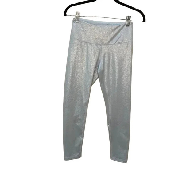 ZELLA Sparkle Shine Light Blue Crop Leggings - small - Picture 1 of 4